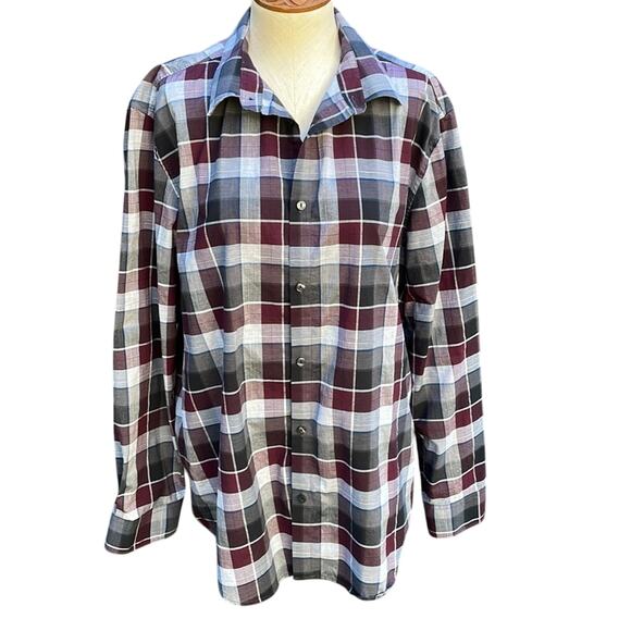 Calvin Klein Mens Plaid Button Down Shirt Size Large - Picture 1 of 9